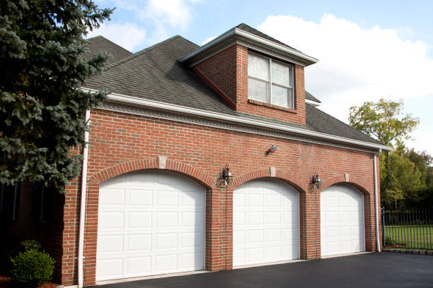 garage doors of luxury home.